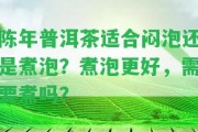 陳年普洱茶適合悶泡還是煮泡？煮泡更好，需要煮嗎？