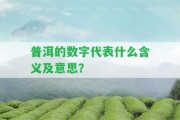 普洱的數(shù)字代表什么含義及意思？