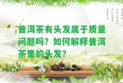 普洱茶有頭發(fā)屬于品質(zhì)疑問嗎？怎樣解釋普洱茶里的頭發(fā)？