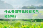 什么普洱茶比較有名氣和好喝？