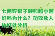 七兩碎銀子顆粒越小越好嗎為什么？功效及人體好處分析