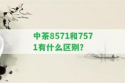 中茶8571和7571有什么區別？