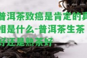 普洱茶致癌是肯定的真相是什么-普洱茶生茶好還是熟茶好