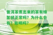 普洱茶煮出來的茶有棉絮狀正常嗎？為什么會有？能喝嗎？