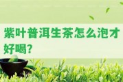 紫葉普洱生茶怎么泡才好喝？