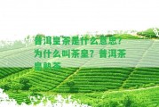 普洱皇茶是什么意思？為什么叫茶皇？普洱茶皇熟茶