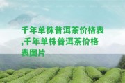 千年單株普洱茶價格表,千年單株普洱茶價格表圖片