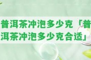 普洱茶沖泡多少克「普洱茶沖泡多少克合適」