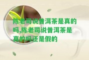 陳老司說普洱茶是真的嗎,陳老司說普洱茶是真的嗎還是假的