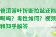 普洱茶葉折斷拉絲還能喝嗎？毒性怎樣？視頻和知乎解答