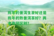 陳年的普洱生茶好還是陳年的熟普洱茶好？兩者有何區(qū)別？