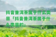 抖音普洱茶屬于什么類目「抖音普洱茶屬于什么類目的」