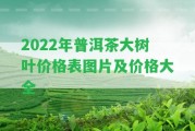 2022年普洱茶大樹葉價格表圖片及價格大全