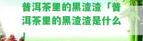 普洱茶里的黑渣渣「普洱茶里的黑渣渣是什么」