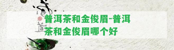 普洱茶和金俊眉-普洱茶和金俊眉哪個好