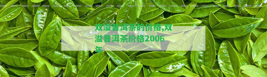 雙溢普洱茶的價格,雙溢普洱茶價格2006年