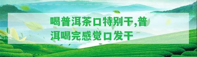 喝普洱茶口特別干,普洱喝完感覺口發(fā)干