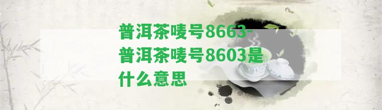 普洱茶嘜號(hào)8663-普洱茶嘜號(hào)8603是什么意思