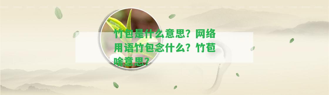 竹包是什么意思？網(wǎng)絡(luò)用語竹包念什么？竹苞啥意思？