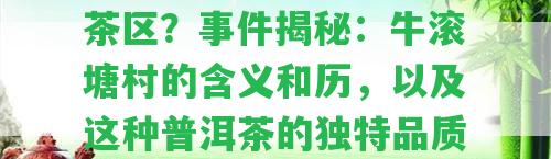 牛滾塘普洱茶屬于哪個(gè)茶區(qū)？事件揭秘：牛滾塘村的含義和歷，以及這類(lèi)普洱茶的特別品質(zhì)。