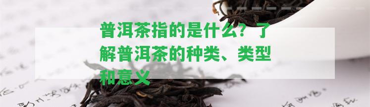 普洱茶指的是什么？熟悉普洱茶的種類、類型和意義