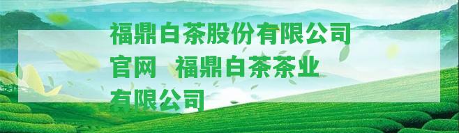 福鼎白茶股份有限公司官網(wǎng)  福鼎白茶茶業(yè)有限公司