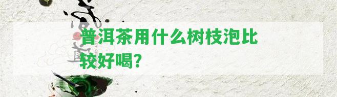 普洱茶用什么樹枝泡比較好喝？