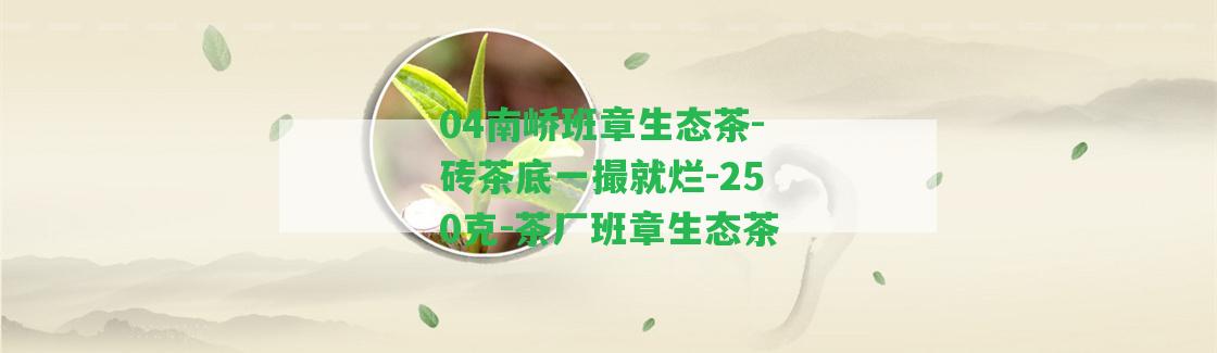 04南嶠班章生態(tài)茶-磚茶底一撮就爛-250克-茶廠(chǎng)班章生態(tài)茶