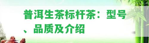 普洱生茶標(biāo)桿茶：型號(hào)、品質(zhì)及介紹