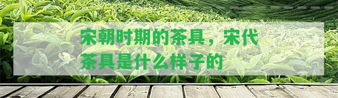 宋朝時期的茶具，宋代茶具是什么樣子的