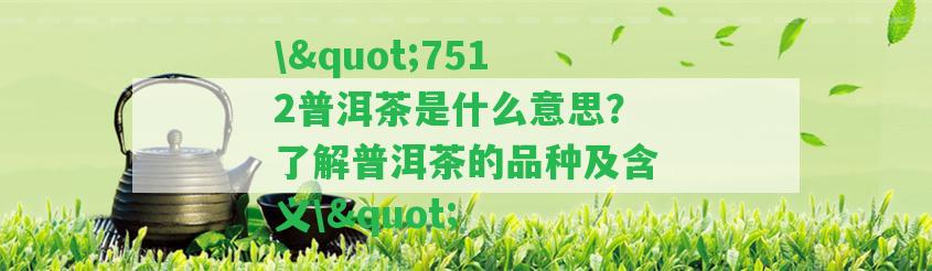 \"7512普洱茶是什么意思？熟悉普洱茶的品種及含義\"