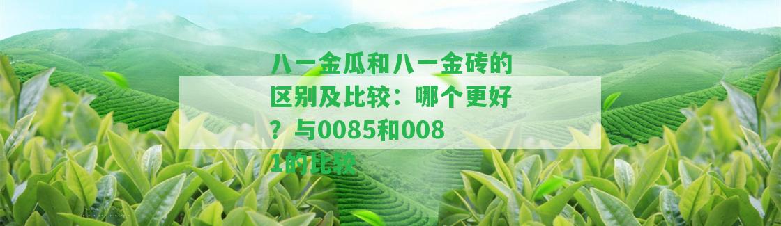 八一金瓜和八一金磚的區(qū)別及比較：哪個(gè)更好？與0085和0081的比較