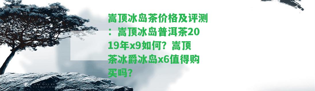 嵩頂冰島茶價格及評測：嵩頂冰島普洱茶2019年x9怎樣？嵩頂茶冰爵冰島x6值得購買嗎？