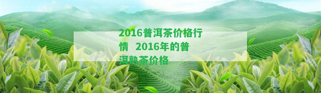 2016普洱茶價格行情  2016年的普洱熟茶價格