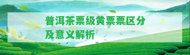 普洱茶票級黃票票區(qū)分及意義解析