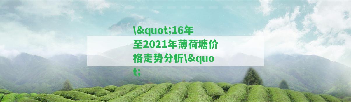 \"16年至2021年薄荷塘價(jià)格走勢(shì)分析\"