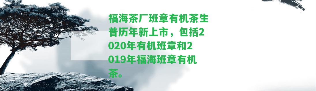 福海茶廠班章有機(jī)茶生普歷年新上市，包含2020年有機(jī)班章和2019年福海班章有機(jī)茶。