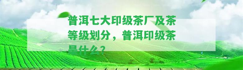 普洱七大印級(jí)茶廠及茶等級(jí)劃分，普洱印級(jí)茶是什么？