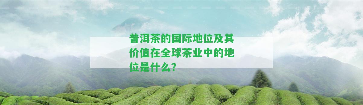 普洱茶的國際地位及其價值在全球茶業(yè)中的地位是什么？