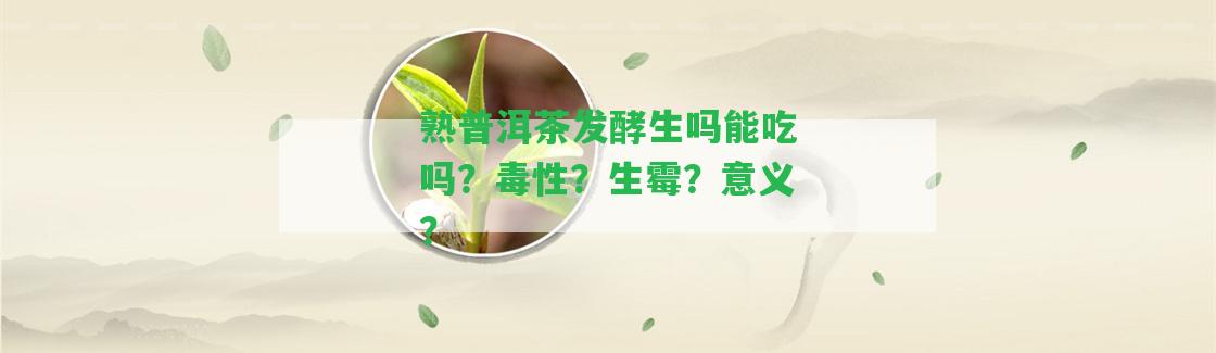 熟普洱茶發(fā)酵生嗎能吃嗎？毒性？生霉？意義？