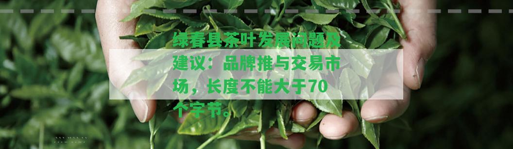 綠春縣茶葉發(fā)展疑問及建議：品牌推與交易市場，長度不能大于70個字節(jié)。