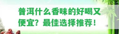 普洱什么香味的好喝又便宜？最佳選擇推薦！