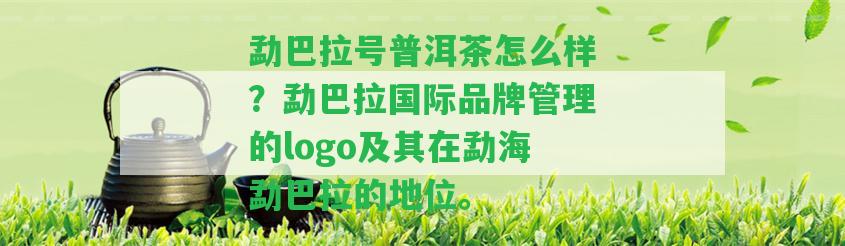 勐巴拉號普洱茶怎么樣？勐巴拉國際品牌管理的logo及其在勐海勐巴拉的地位。