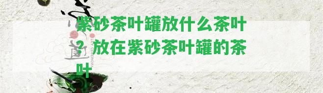 紫砂茶葉罐放什么茶葉？放在紫砂茶葉罐的茶葉