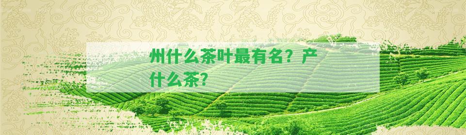 州什么茶葉最有名？產(chǎn)什么茶？