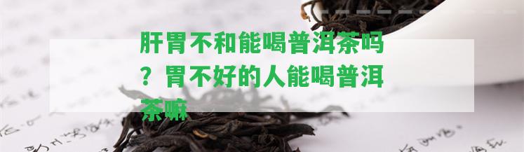 肝胃不和能喝普洱茶嗎？胃不好的人能喝普洱茶嘛