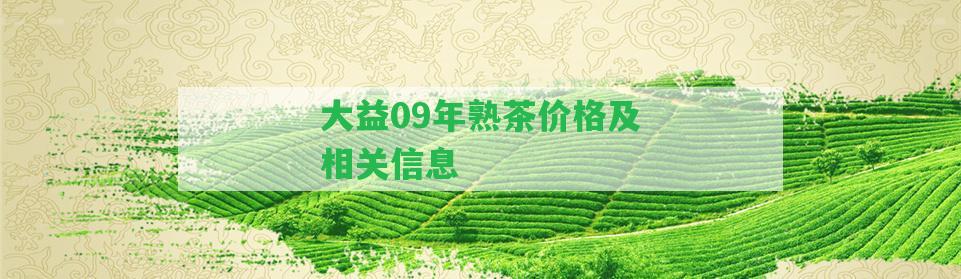 大益09年熟茶價格及相關(guān)信息