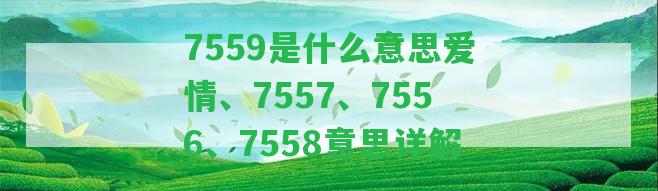 7559是什么意思愛情、7557、7556、7558意思詳解