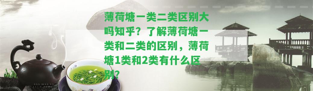 薄荷塘一類二類區(qū)別大嗎知乎？熟悉薄荷塘一類和二類的區(qū)別，薄荷塘1類和2類有什么區(qū)別？