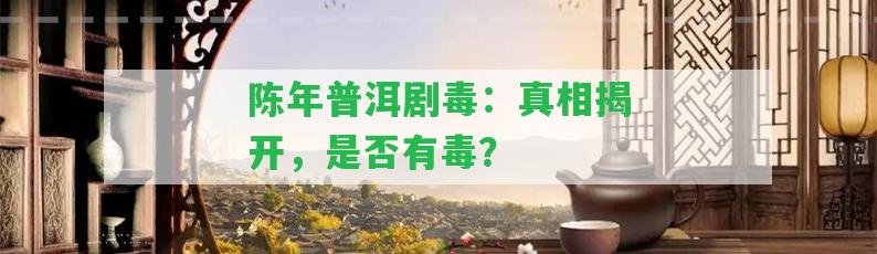 陳年普洱劇毒：真相揭開，是不是有毒？